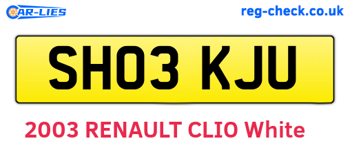 SH03KJU are the vehicle registration plates.