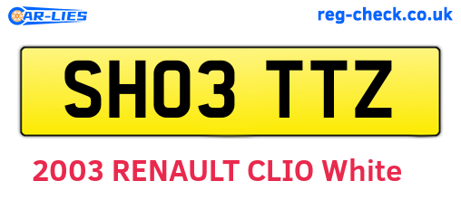 SH03TTZ are the vehicle registration plates.