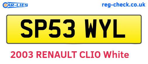 SP53WYL are the vehicle registration plates.
