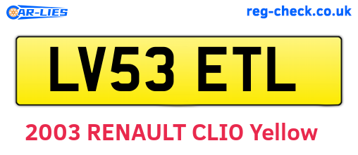 LV53ETL are the vehicle registration plates.