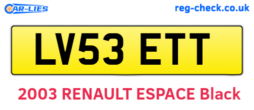 LV53ETT are the vehicle registration plates.