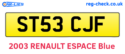 ST53CJF are the vehicle registration plates.