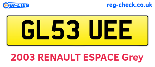 GL53UEE are the vehicle registration plates.