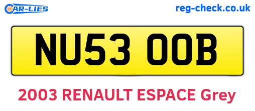 NU53OOB are the vehicle registration plates.