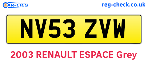 NV53ZVW are the vehicle registration plates.