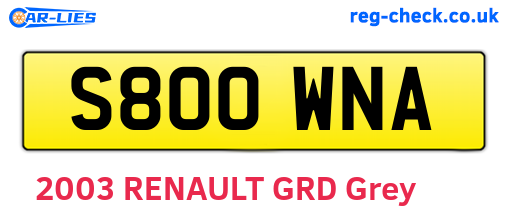 S800WNA are the vehicle registration plates.