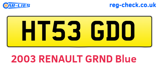 HT53GDO are the vehicle registration plates.