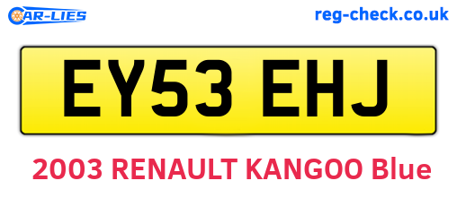 EY53EHJ are the vehicle registration plates.