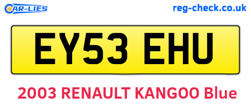 EY53EHU are the vehicle registration plates.