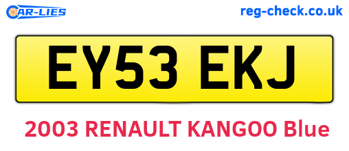 EY53EKJ are the vehicle registration plates.