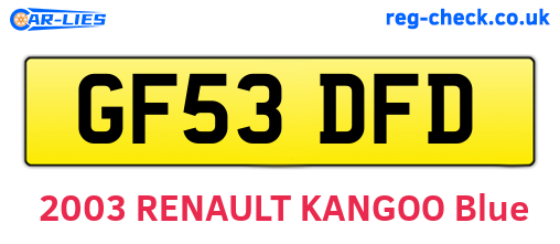 GF53DFD are the vehicle registration plates.