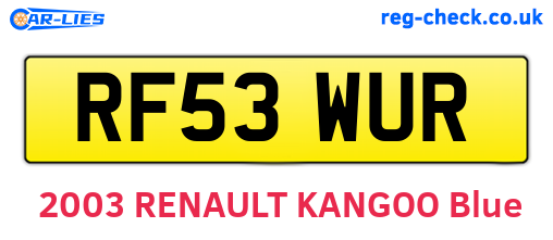 RF53WUR are the vehicle registration plates.