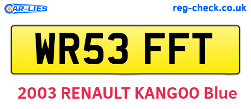 WR53FFT are the vehicle registration plates.