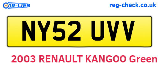NY52UVV are the vehicle registration plates.