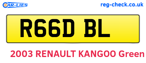 R66DBL are the vehicle registration plates.