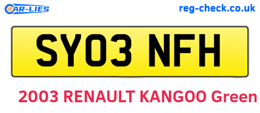 SY03NFH are the vehicle registration plates.