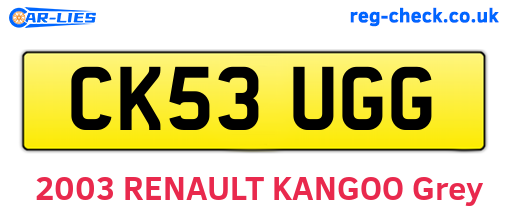 CK53UGG are the vehicle registration plates.