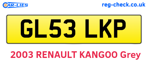 GL53LKP are the vehicle registration plates.