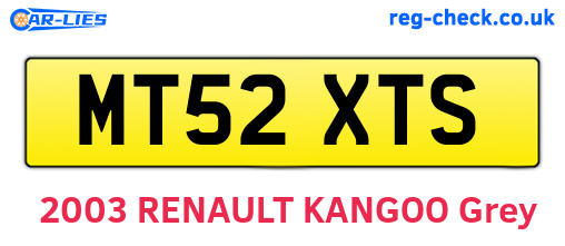MT52XTS are the vehicle registration plates.