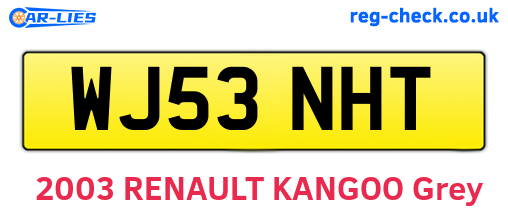 WJ53NHT are the vehicle registration plates.