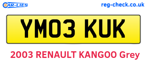 YM03KUK are the vehicle registration plates.