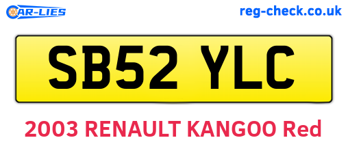 SB52YLC are the vehicle registration plates.