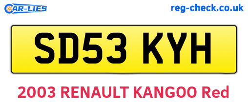 SD53KYH are the vehicle registration plates.