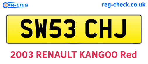 SW53CHJ are the vehicle registration plates.