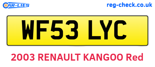 WF53LYC are the vehicle registration plates.