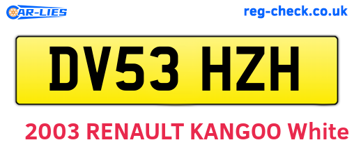 DV53HZH are the vehicle registration plates.