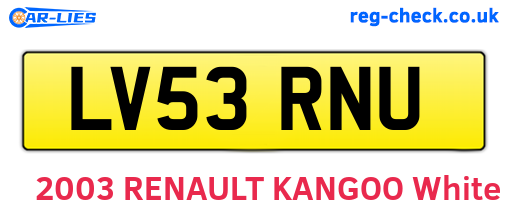 LV53RNU are the vehicle registration plates.