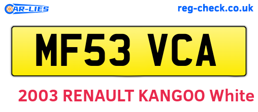 MF53VCA are the vehicle registration plates.