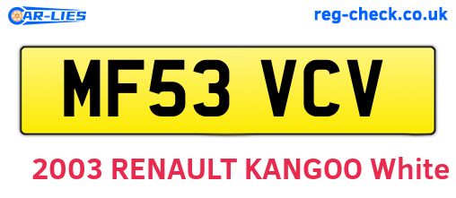 MF53VCV are the vehicle registration plates.