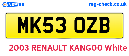 MK53OZB are the vehicle registration plates.