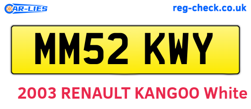MM52KWY are the vehicle registration plates.