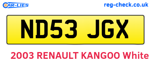 ND53JGX are the vehicle registration plates.
