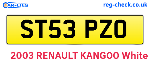 ST53PZO are the vehicle registration plates.