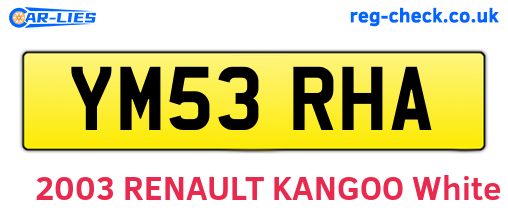 YM53RHA are the vehicle registration plates.