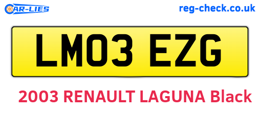 LM03EZG are the vehicle registration plates.
