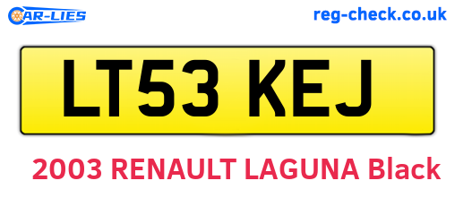 LT53KEJ are the vehicle registration plates.