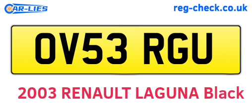 OV53RGU are the vehicle registration plates.