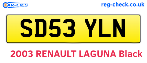 SD53YLN are the vehicle registration plates.