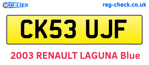 CK53UJF are the vehicle registration plates.