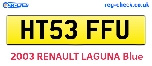 HT53FFU are the vehicle registration plates.