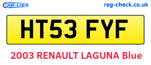 HT53FYF are the vehicle registration plates.