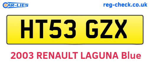 HT53GZX are the vehicle registration plates.