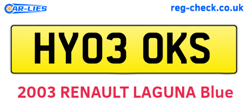HY03OKS are the vehicle registration plates.