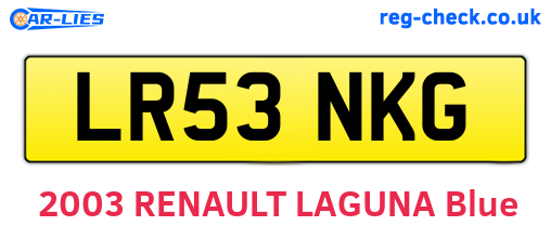 LR53NKG are the vehicle registration plates.