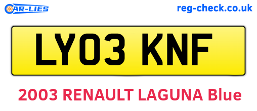 LY03KNF are the vehicle registration plates.
