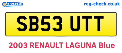 SB53UTT are the vehicle registration plates.